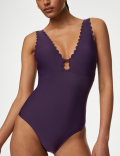 Padded Scallop Plunge Swimsuit