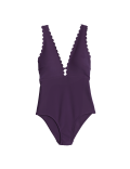 Padded Scallop Plunge Swimsuit