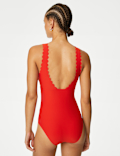 Padded Scallop Plunge Swimsuit
