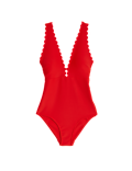 Padded Scallop Plunge Swimsuit