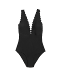 Padded Scallop Plunge Swimsuit