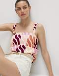 Linen Rich Printed Cami Top