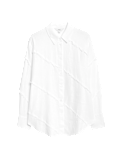 Linen Rich Relaxed Raw Edge Shirt