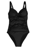 Tummy Control Padded Wrap Plunge Swimsuit