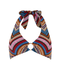 Chevron Printed Ring Detail Bikini Top
