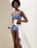 Animal Print Padded Plunge Bikini Top