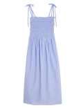 Pure Cotton Shirred Midi Beach Dress