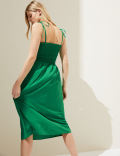 Pure Cotton Square Neck Midi Beach Dress