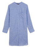 Pure Cotton Collarless Beach Cover Up Shirt