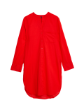 Pure Cotton Collarless Beach Cover Up Shirt