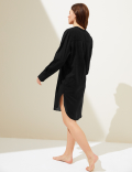 Pure Cotton Collarless Beach Cover Up Shirt