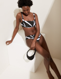 Brush Stroke Padded Square Neck Bikini Top