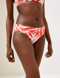 Tummy Control Leaf Print Bikini Bottoms