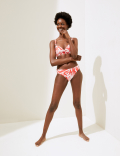 Tummy Control Leaf Print Bikini Bottoms