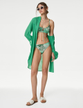 Printed Tie Front Bikini Top