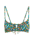 Printed Tie Front Bikini Top