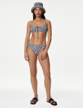 Printed High Leg Bikini Bottom