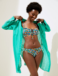 Printed High Leg Bikini Bottom