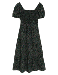 Printed Midi Square Neck Dress