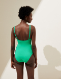 Tummy Control Padded Ruched Plunge Swimsuit
