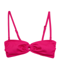 Ribbed Ring Detail Bandeau Bikini Top