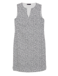 Linen Blend Leaf Print Shift Dress