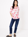 Pure Linen Floral Long Sleeve Shirt