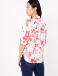 Pure Linen Floral Long Sleeve Shirt