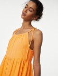 Pure Cotton Square Neck Midaxi Beach Dress