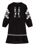 Pure Cotton V-Neck Mini Tiered Dress