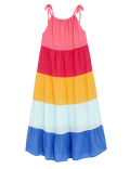 Pure Cotton Colour Block Midaxi Beach Dress
