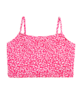 Ribbed Animal Print Square Neck Tankini Top