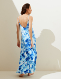 Tie Dye Scoop Neck Maxi Slip Dress