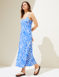Tie Dye Scoop Neck Maxi Slip Dress