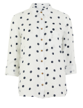 Pure Linen Polka Dot Long Sleeve Shirt