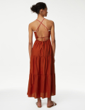 Pure Cotton Embroidered Midaxi Beach Dress