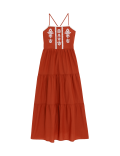 Pure Cotton Embroidered Midaxi Beach Dress