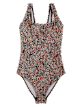 Printed Scoop Neck Swimsuit