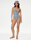 Printed Tie Front Swimsuit