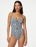 Printed Tie Front Swimsuit