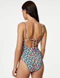 Printed Tie Front Swimsuit
