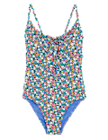 Printed Tie Front Swimsuit