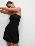 Linen Rich Bandeau Mini Dress