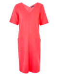 Linen blend V-Neck Shift Dress
