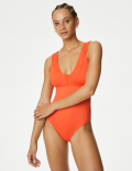 Magic Textured Mesh Plunge Swimsuit
