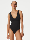 Magic Textured Mesh Plunge Swimsuit