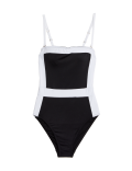 Colour Block Padded Bandeau Swimsuit