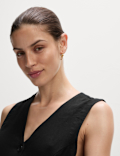 Linen Rich Godet Mini Dress