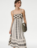 Pure Cotton Printed Textured Midaxi Beach Dress
