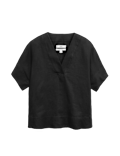 Pure Linen V-Neck Popover Top